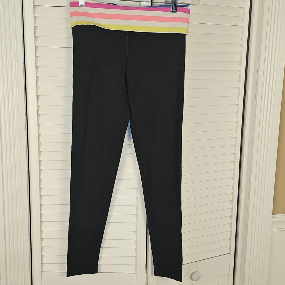 Victoria's‎ Secret PINK Womens Y2K Black Fold Over Waist Leggings Small